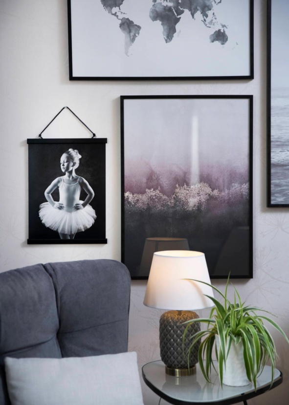 Posterlist Svart/Vit/Ek