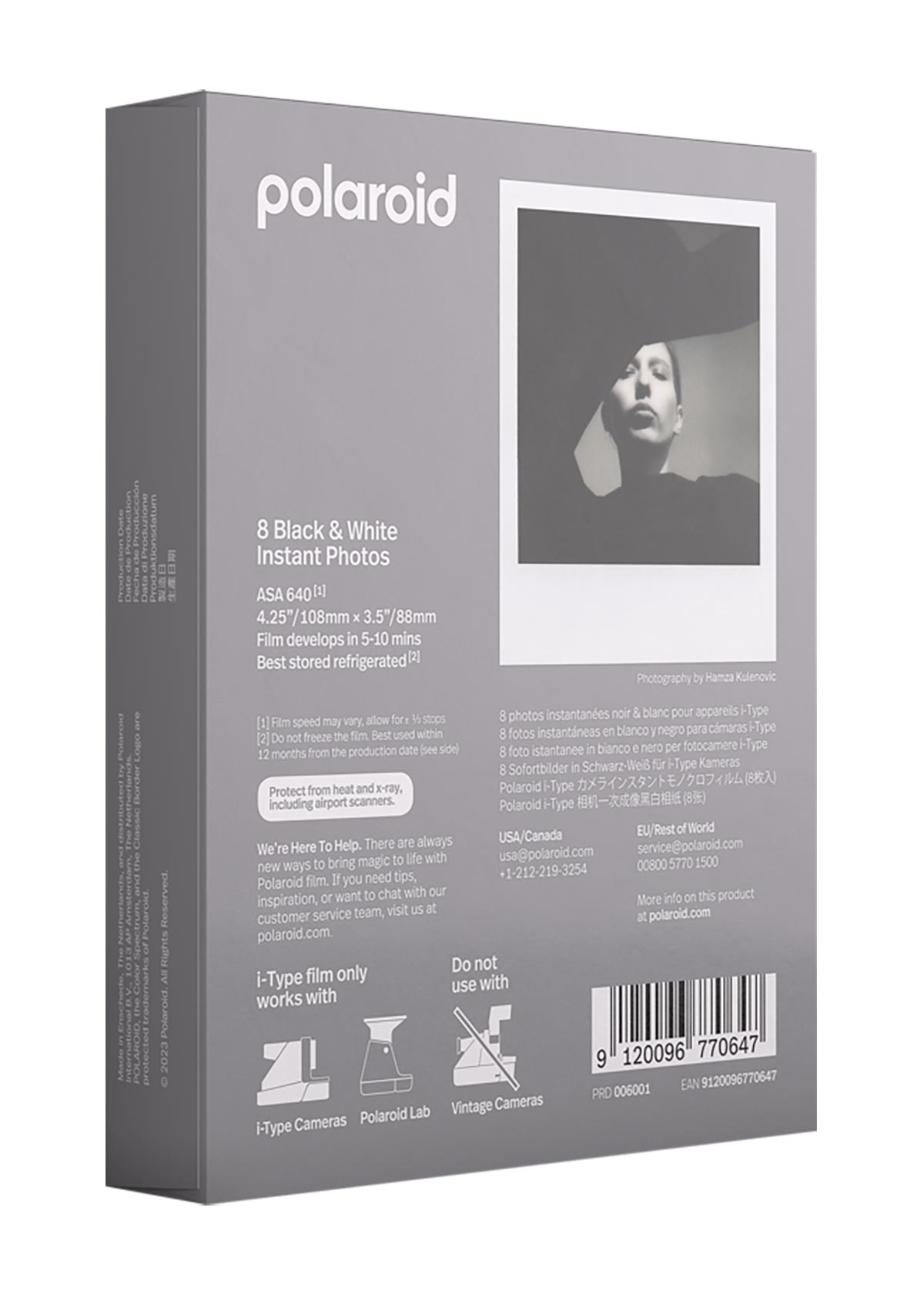 Polaroid I-Type B&W Svartvit film 8 bilder