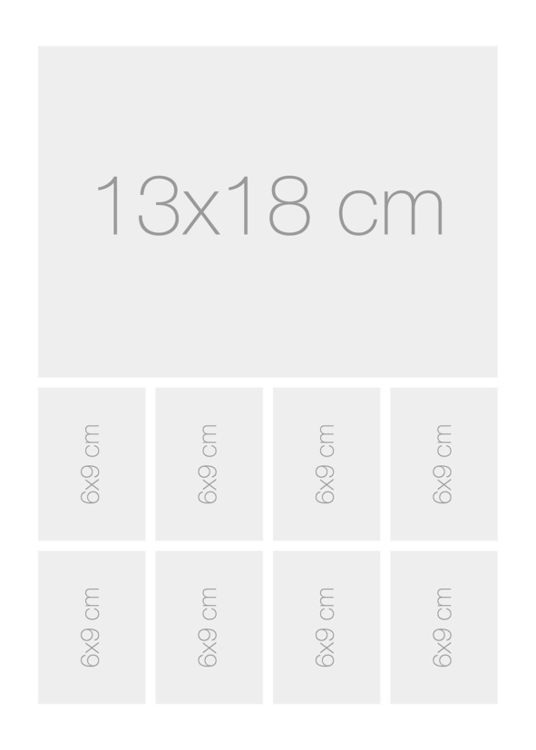 Bildmodul 1 st 13x18 cm + 8 st 6x9 cm