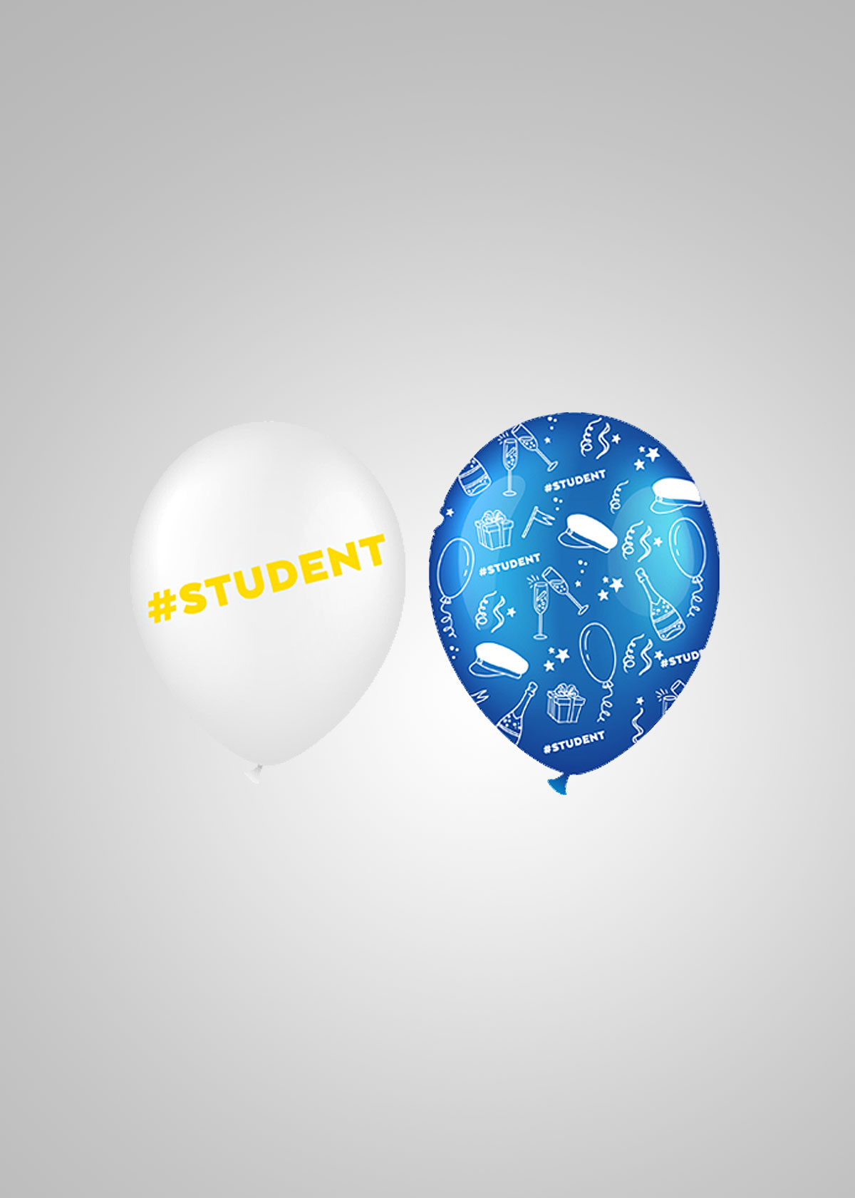 Studentballonger 6-pack med texten #STUDENT