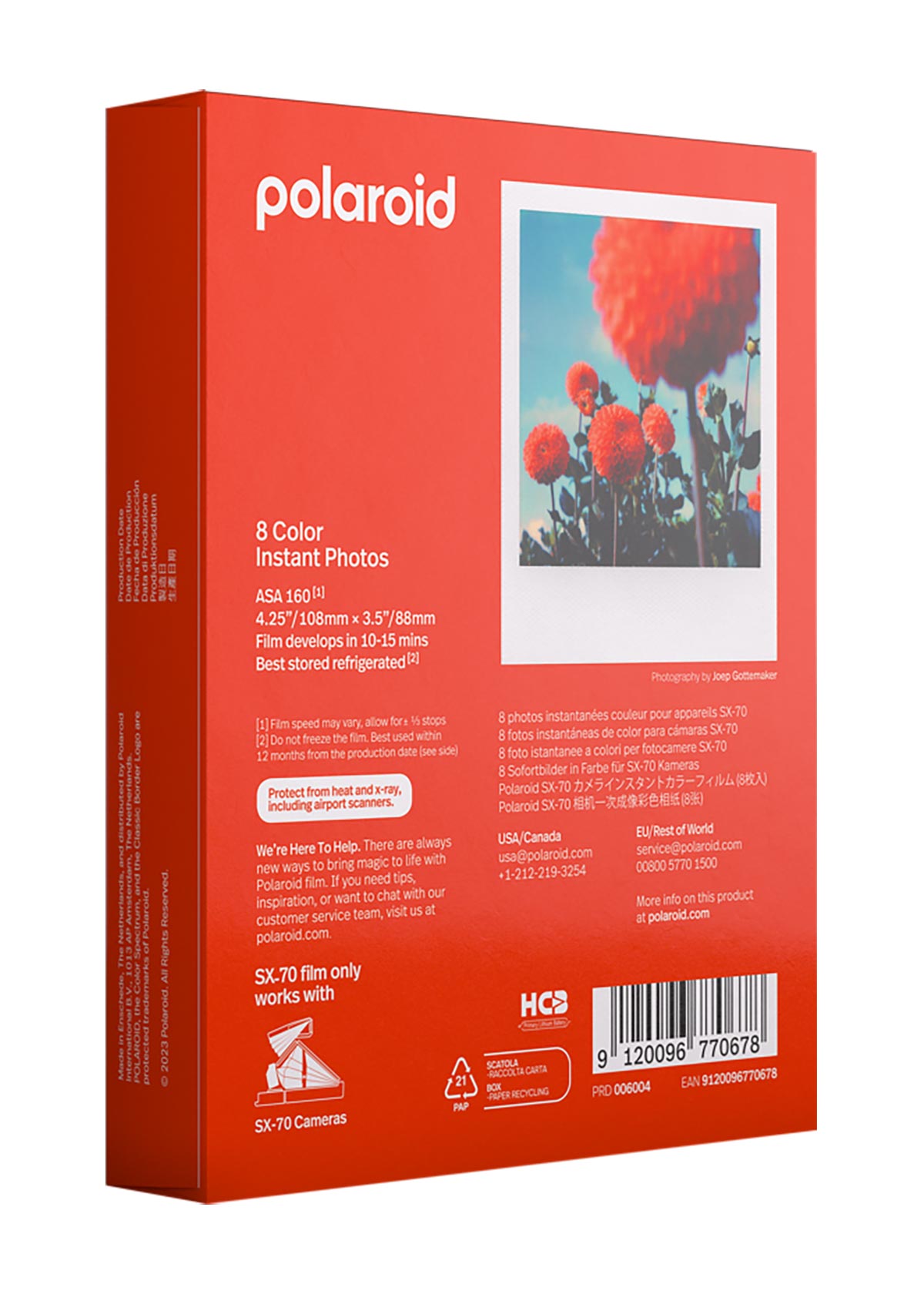 Polaroid Film Färg för SX-70 8 bilder