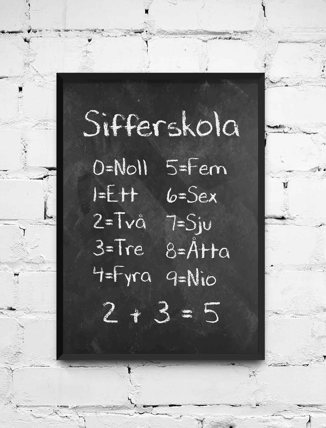 Poster Sifferskola - 40x50 cm