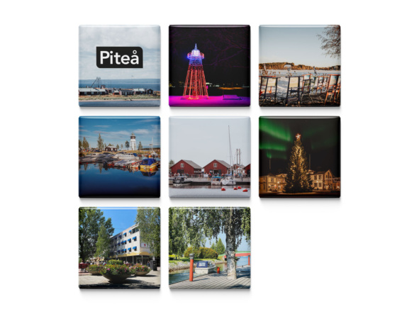 Fotomagneter Piteå 8 st 5x5 cm